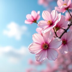 Obraz premium Dogwood Blossoms in Azure Sky - Springtime Beauty