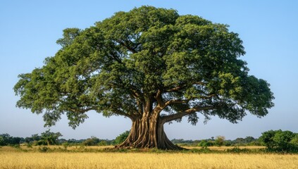 Obraz premium Majestic Ancient Tree in Savannah Landscape