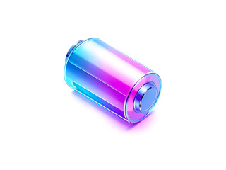 A futuristic glowing battery with a blue and purple gradient, representing energy and technology. Generative AI