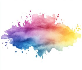 Abstract watercolor splash, vibrant colors, artistic design, isolated on white