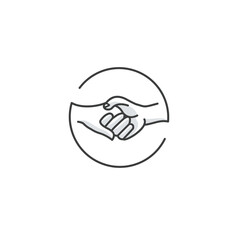 Hand holding logo flat vector design