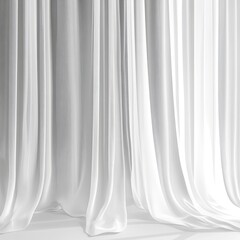 Studio shot of white fabric drapes