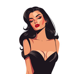 Fashion woman logo flat vector design