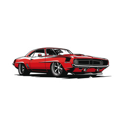 Sports car logo flat vector design