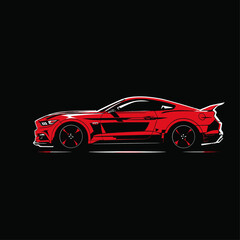 Fototapeta premium Sports car logo flat vector design