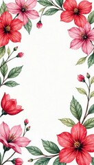 Watercolor floral pattern with loose brushstrokes and soft colors, nature illustration, soft focus, watercolor painting
