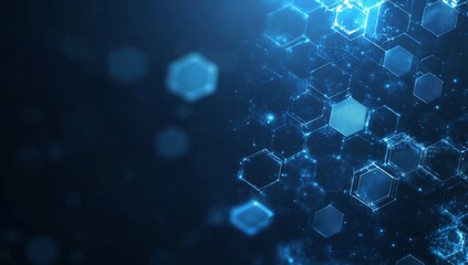 Abstract digital hexagons,  technology background, network structure