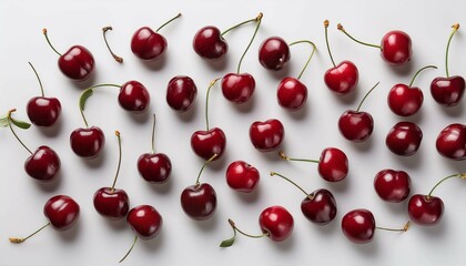 cherries on white background