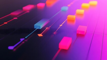 Minimalist project timeline with gradient hues, symbolizing progress and clarity in planning