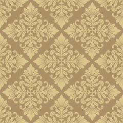 Fototapeta premium Vector damask seamless pattern with Ornamental Motifs for Decor Design.