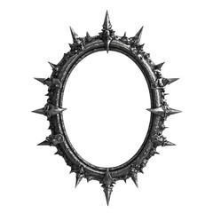 Dark Gothic Oval Metal Frame with Spikes