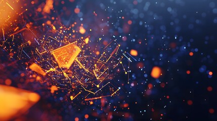 Glowing digital symbols in abstract form, representing the essence of modern coding and technology