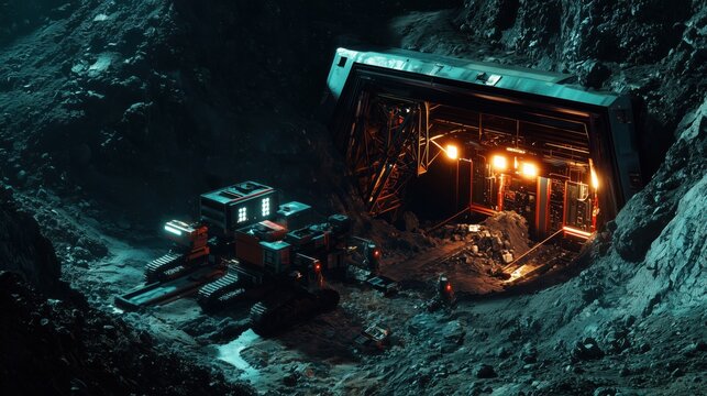 Space Mining Operation on an Asteroid with Autonomous Robots