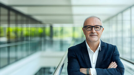 Fototapeta premium Confident Businessman Portrait in Modern Office