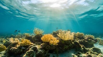 Naklejka premium Underwater Coral Reef Scene