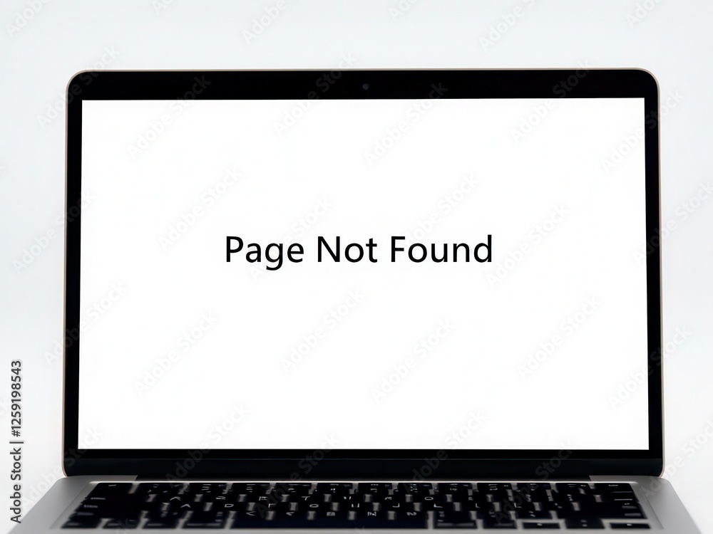 Poster a laptop sits on a clean surface displaying a clear error message indicating that the requested webp