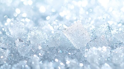 Close-up Ice Cubes Abstract Background