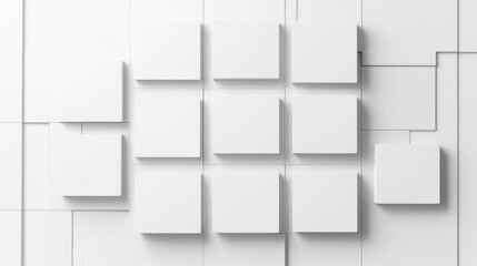 White Cubes Geometric Abstract Background