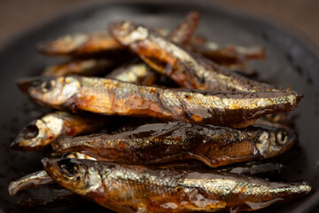 わかさぎの佃煮のクローズアップ