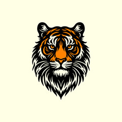 tiger head face  vector drawing illustration	
