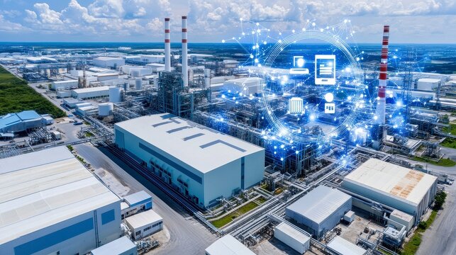 Industrial Complex with Digital Network Overlay