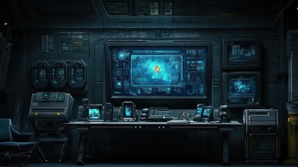 Futuristic Control Room Monitoring System Data