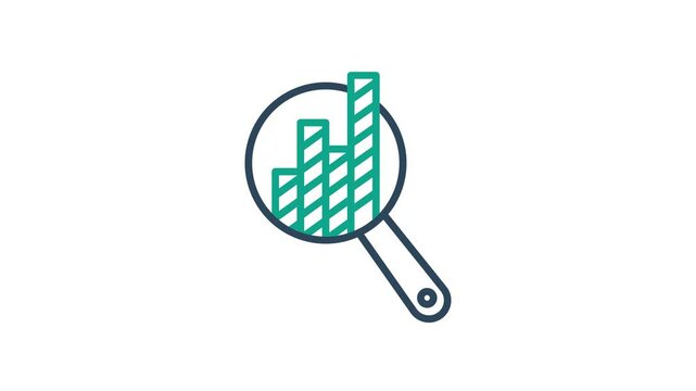 Analysis animated icon. animated icon related to optimize, data analytics. suitable for user interface, provide visual feedback and more. animation with transparent background