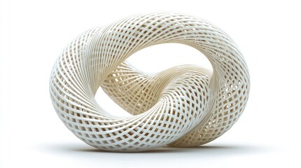 Fototapeta premium Interwoven Lattice Torus, A Study in Form and Spatial Relationships