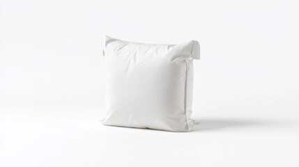 Minimalistic White Pillow on White Isolated Background. Generative AI