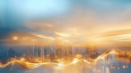 Golden City Skyline at Sunset