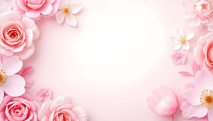 An Aesthetics Pink Floral background with flowers