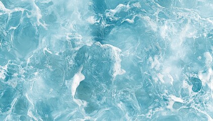 Ocean water texture, turquoise, high angle view,  foam and waves