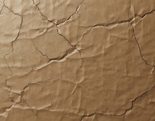 Abstract Cracked Parchment: A Rich Texture of Aged Brown Paper Surface