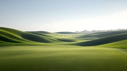 Obraz premium Green Valley Landscape With Rolling Hills