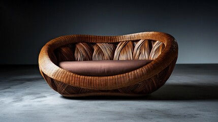 Sculptural Wicker Sofa: A Modern Masterpiece