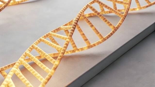 A detailed view of a CRISPR construct bound to a target DNA sequence highlighted by a luminescent outline symbolizing the tingedge specificity of gene editing technology in the