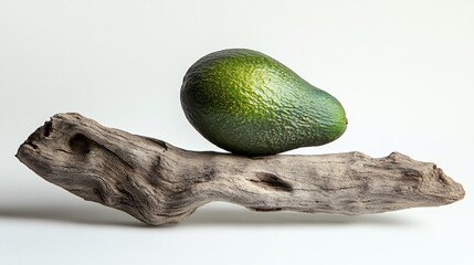 Avocado on Driftwood: A Study in Still Life Photography