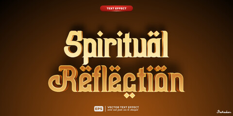 Ramadan Kareem event editable text effect Spiritual Reflection 3d Cartoon template style premium vector.