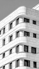 Fototapeta premium Modern Building Exterior: Black and White Architecture