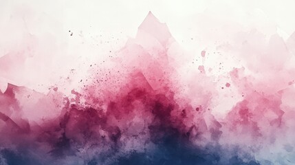 Obraz premium Abstract Watercolor Landscape Art with Red and Blue Tones