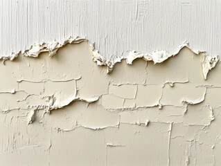 Textured White Abstract Wall with Peeling Paint Detail for Art
