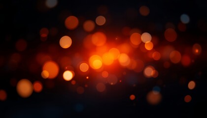 Obraz premium Abstract Orange Bokeh Light Background Texture with Warm Festive Glow