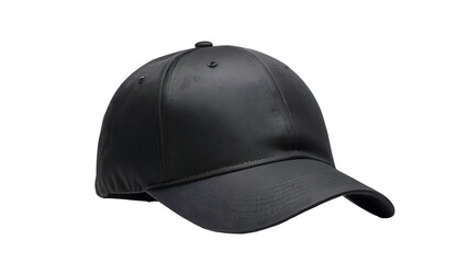 Fototapeta premium Plain black baseball cap perfect for branding, sports events, casual wear, or outdoor activities. Versatile, timeless accessory for various settings.