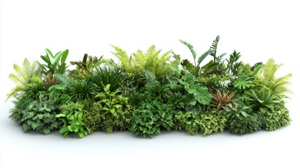 Lush Green Tropical Plants with Diverse Foliage for Decoration
