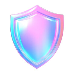 Shiny Iridescent Shield Emitting Soft Light with a Futuristic Vibe