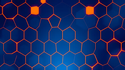 Obraz premium Futuristic blue hexagon pattern with a honeycomb texture