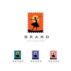 Creative Retro Stamp Logo Design for Women Stylish Vintage Badge Template | Fully Editable