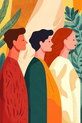 Fototapeta premium Three young professionals looking towards a bright future