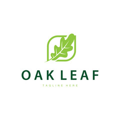 oak logo design simple illustration of oak tree and oak leaf simple with black silhouette concept plant template symbol