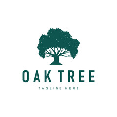 Obraz premium oak logo design simple illustration of oak tree and oak leaf simple with black silhouette concept plant template symbol